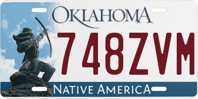 OK license plate 748ZVM
