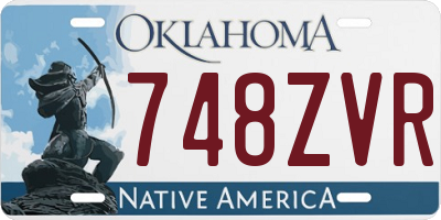 OK license plate 748ZVR