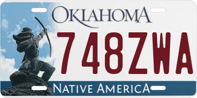 OK license plate 748ZWA