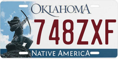 OK license plate 748ZXF