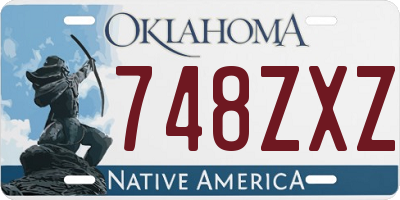 OK license plate 748ZXZ