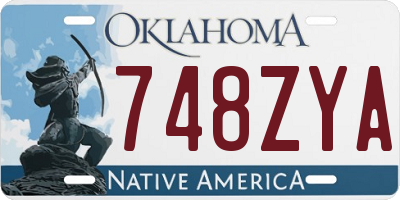 OK license plate 748ZYA