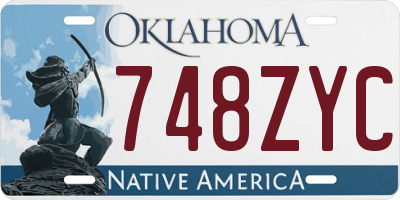 OK license plate 748ZYC