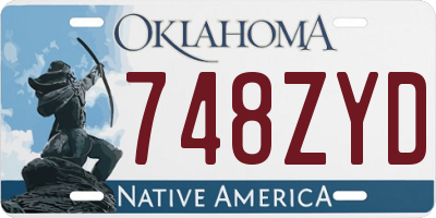 OK license plate 748ZYD