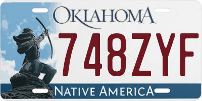 OK license plate 748ZYF