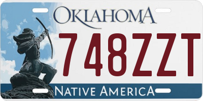OK license plate 748ZZT