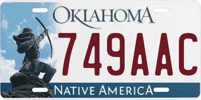 OK license plate 749AAC