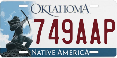 OK license plate 749AAP