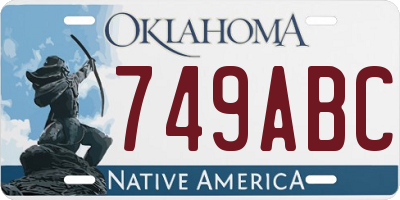 OK license plate 749ABC