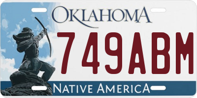 OK license plate 749ABM