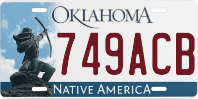 OK license plate 749ACB