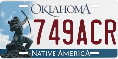 OK license plate 749ACR