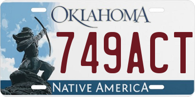 OK license plate 749ACT