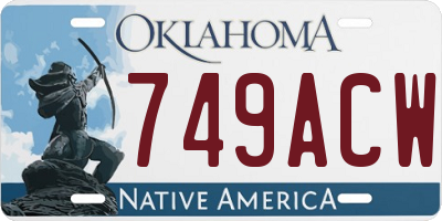 OK license plate 749ACW