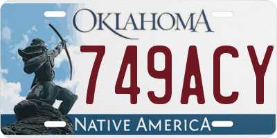OK license plate 749ACY