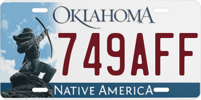OK license plate 749AFF