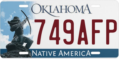 OK license plate 749AFP