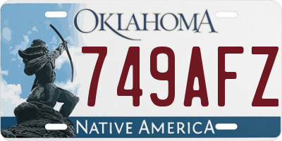 OK license plate 749AFZ