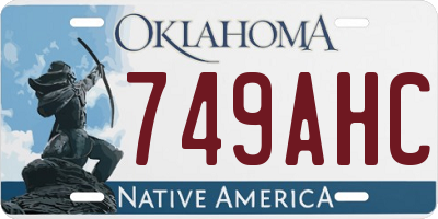OK license plate 749AHC