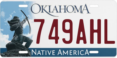 OK license plate 749AHL