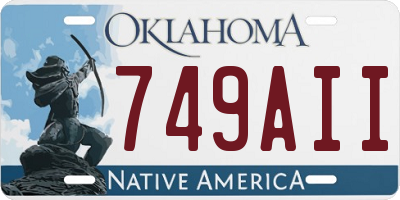 OK license plate 749AII