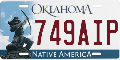 OK license plate 749AIP
