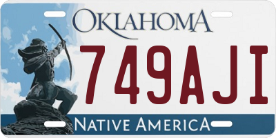 OK license plate 749AJI