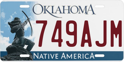 OK license plate 749AJM