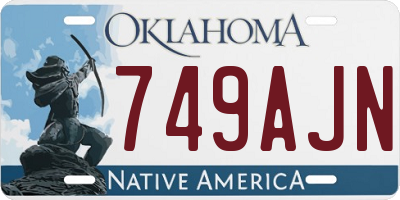 OK license plate 749AJN