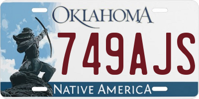 OK license plate 749AJS