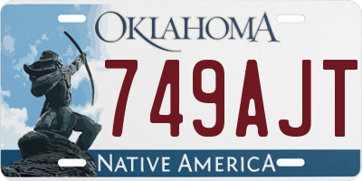 OK license plate 749AJT