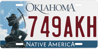 OK license plate 749AKH