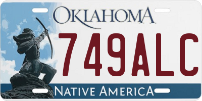 OK license plate 749ALC
