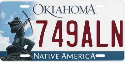 OK license plate 749ALN