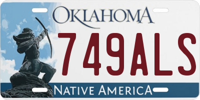 OK license plate 749ALS