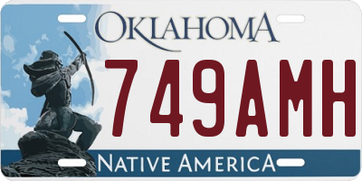 OK license plate 749AMH
