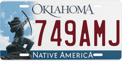 OK license plate 749AMJ