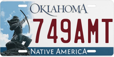 OK license plate 749AMT