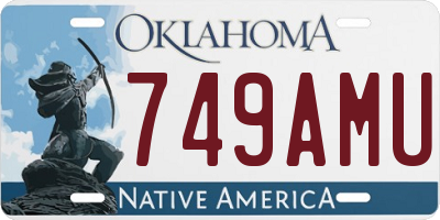 OK license plate 749AMU