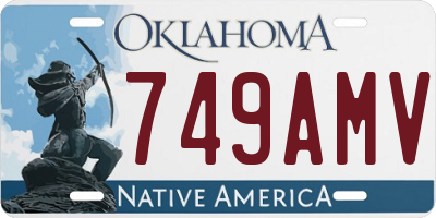 OK license plate 749AMV