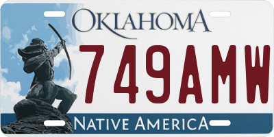 OK license plate 749AMW