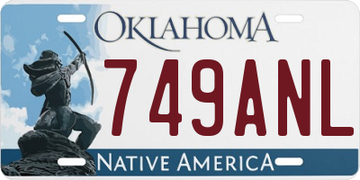 OK license plate 749ANL