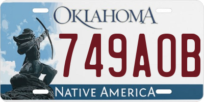 OK license plate 749AOB