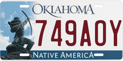 OK license plate 749AOY