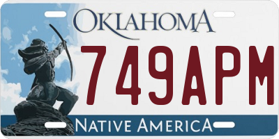 OK license plate 749APM