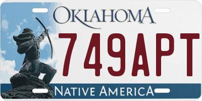 OK license plate 749APT