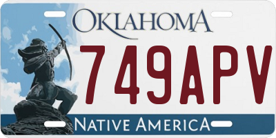 OK license plate 749APV