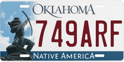 OK license plate 749ARF
