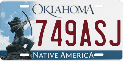 OK license plate 749ASJ