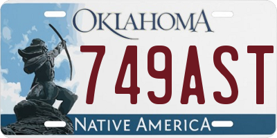 OK license plate 749AST